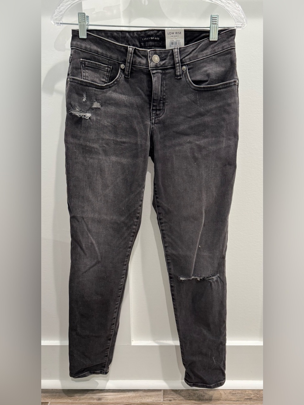 Lucky Brand Faded Black Low Rise Lolita Skinny Jeans Size 8